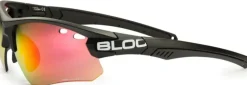 BLOC Titan Sunglasses - Black-Red Mirror