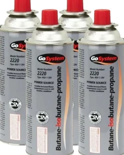 Go Gas 227gm Bayonet Butane Cartridge - 4 Pack