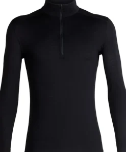 Icebreaker Mens 200 Oasis LS Half Zip Top - Black