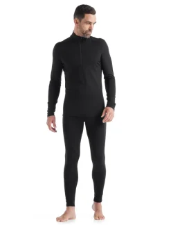 Icebreaker Mens 200 Oasis LS Half Zip Top - Black
