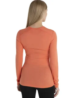 Icebreaker Womens 200 Oasis LS Crewe Top - Tang