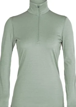 Icebreaker Womens 200 Oasis LS Half Zip Top - Moss