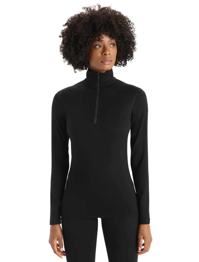 Icebreaker Womens 200 Oasis LS Half Zip Top - Black