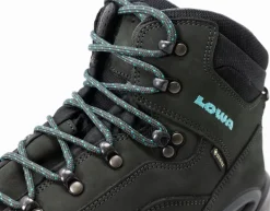 Lowa Womens Renegade GTX Mid S Boots - Narrow Width - Asphalt-Turquoise