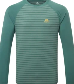 Mountain Equipment Mens Redline LS Tee - Fern Stripe-Fern
