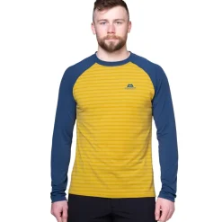 Mountain Equipment Mens Redline LS Tee - Acid Stripe-Denim