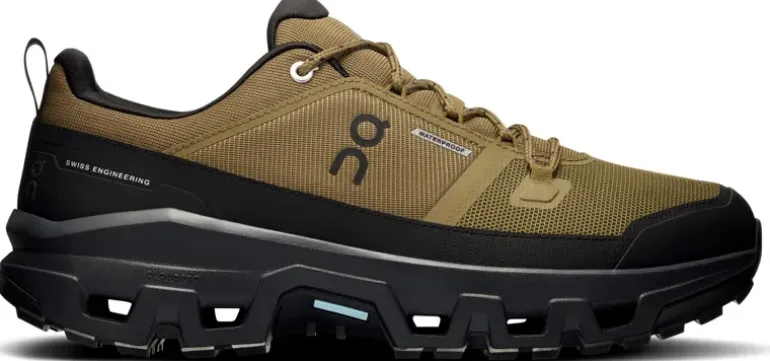 ON Mens Cloudrock Low Waterproof Shoes - Hunter-Black