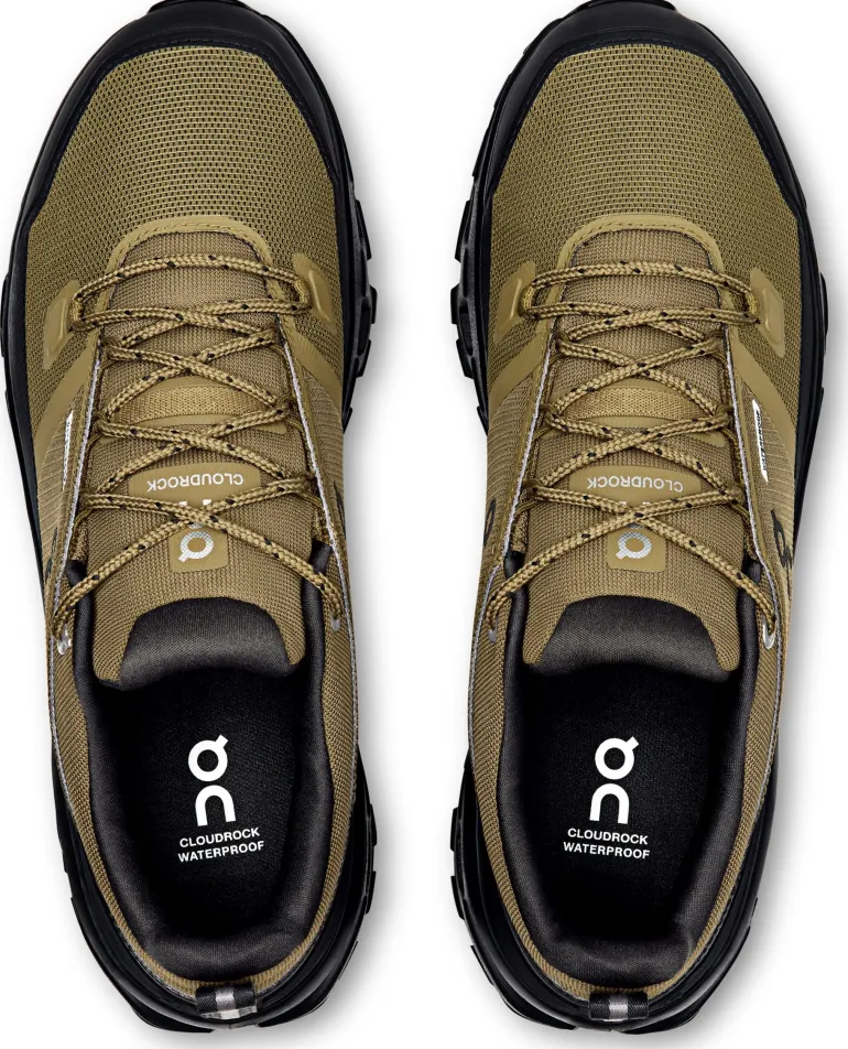 ON Mens Cloudrock Low Waterproof Shoes - Hunter-Black