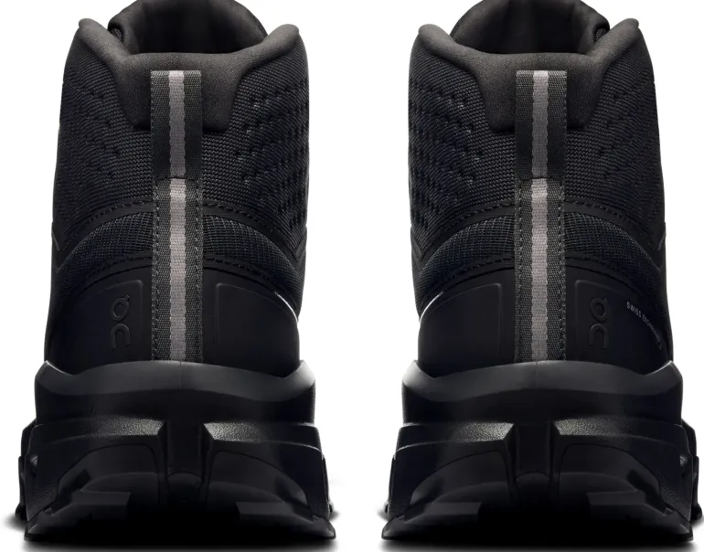 ON Mens Cloudrock Mid Waterproof Shoes - Black-Black