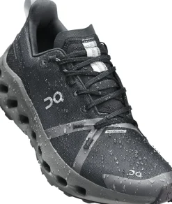 ON Mens Cloudsurfer Trail Waterproof Shoes - Black-Eclipse