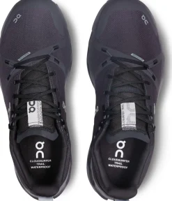 ON Mens Cloudsurfer Trail Waterproof Shoes - Black-Eclipse