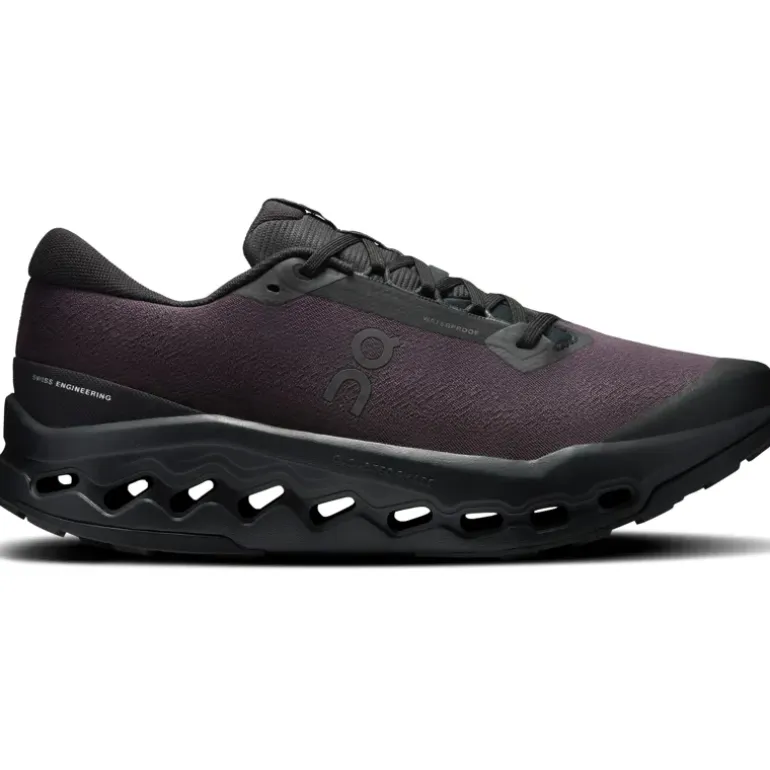 ON Mens Cloudsurfer Trail 2 WP Running Shoes - Black-Black