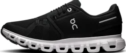 ON Womens Cloud 6 Shoes - Black-White