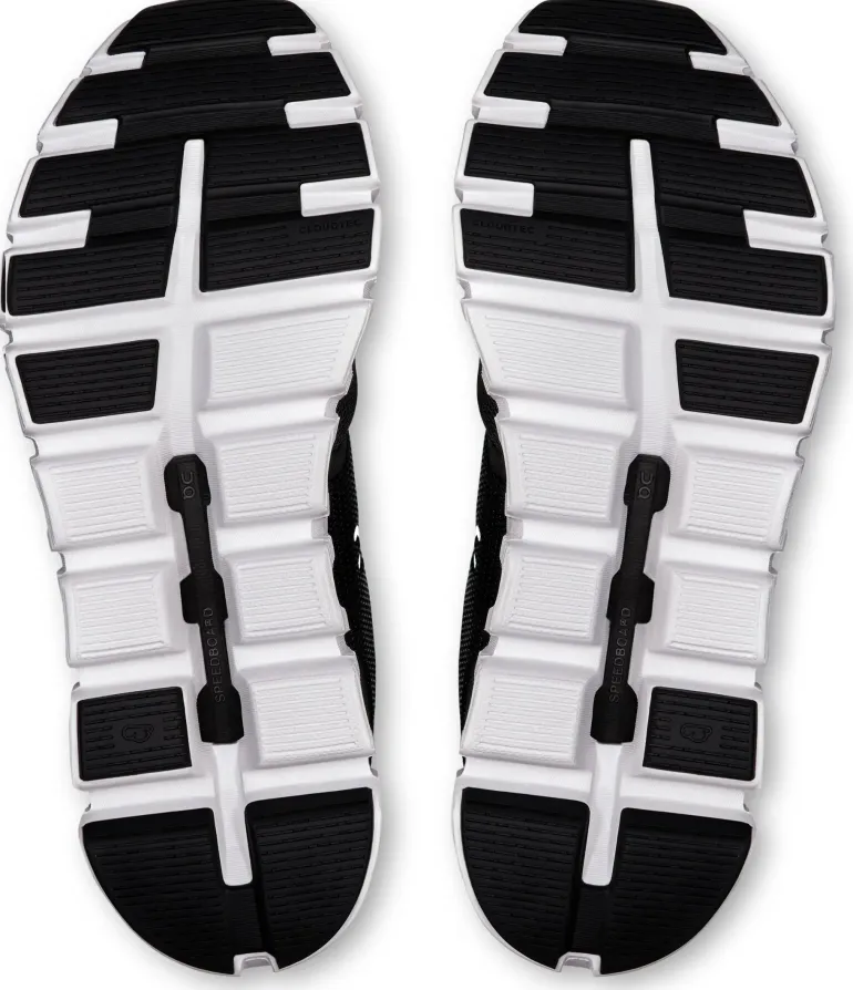 ON Womens Cloud 6 Shoes - Black-White