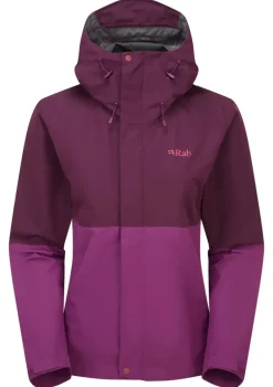 Rab Womens Downpour Jacket - Mulberry-Plum