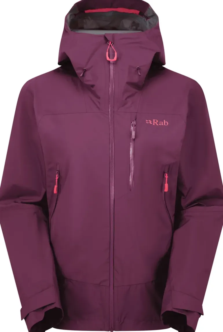 Rab Womens Downpour Mountain Jacket - Mulberry