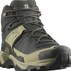 Salomon Mens X Ultra 5 Mid GTX Shoe - Peat-Gray Green-Blue Nights
